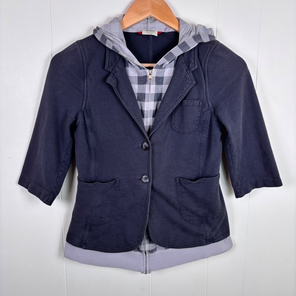 Y2K Unionbay‎ Blazer Hoodie 3/4 Sleeve Jacket Junior XL Measures Women XS
